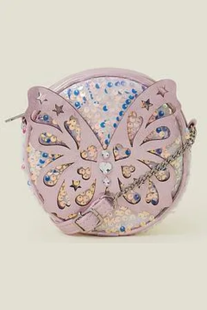 Accessorize Girls Sequin Butterfly Bag