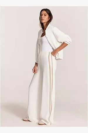 mint&berry White Side Stripe Wide Trousers