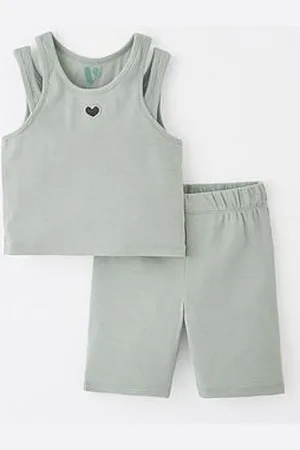 Very Girls Rib Top And Cycling Short