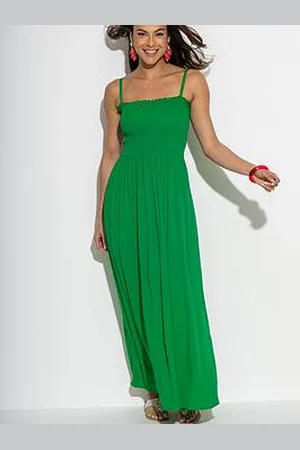 Pour Moi Strapless Shirred Bodice Maxi Beach Dress