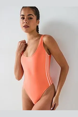 adidas Womens Adicolor 3 Stripe Swimsuit - Orange
