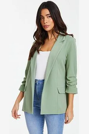 Quiz Sage Ruched Sleeve Blazer