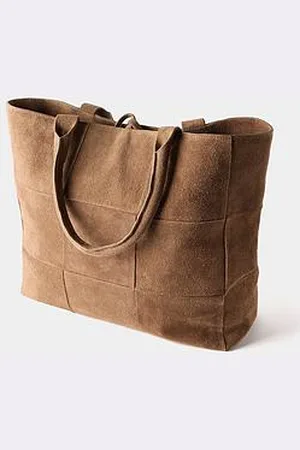 mint&berry Mia Suede Woven Tote Bag