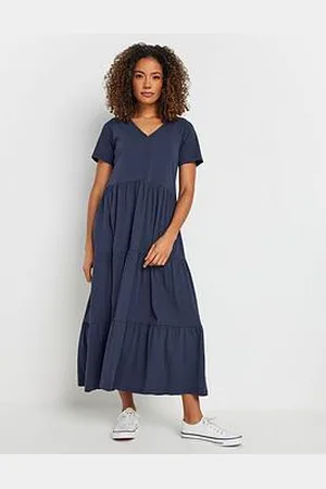 M&Co Notch Neck Tiered Maxi Dress