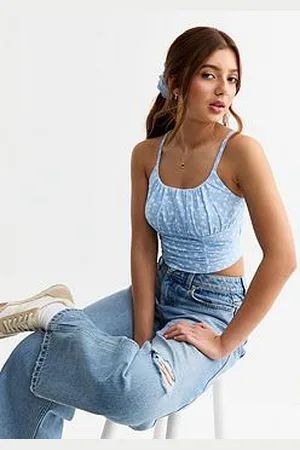 New Look Girls Floral Print Ruched Cami Top