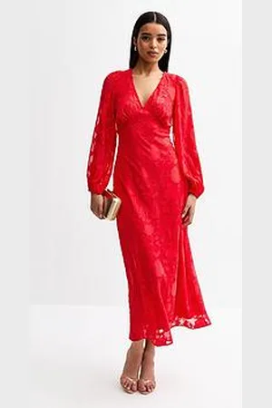 New Look Floral Patterned Long Sleeve Midi Dress