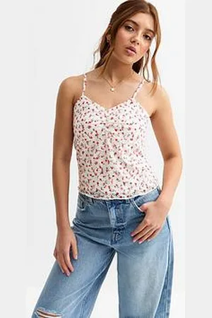 New Look Girls Floral Print Lace Cami Top