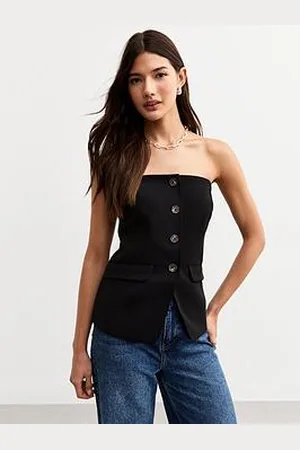 New Look Button Front Bandeau Waistcoat