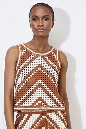 Apricot Chevron Crochet Top