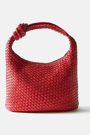 mint&berry Leather Woven Knot Grab Bag