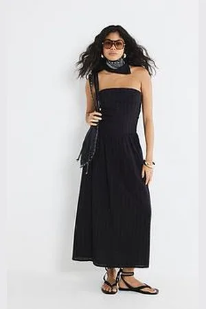 River Island Pleated Bandeau Midi Dress
