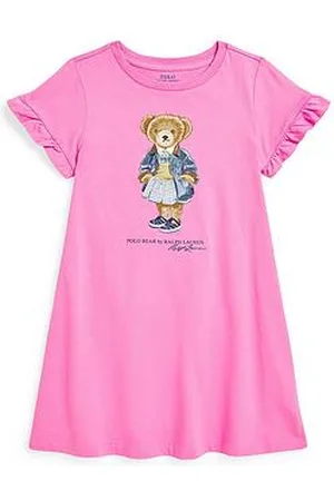 Ralph Lauren Younger Girls Bear Sleeveless Polo Dress - Blue