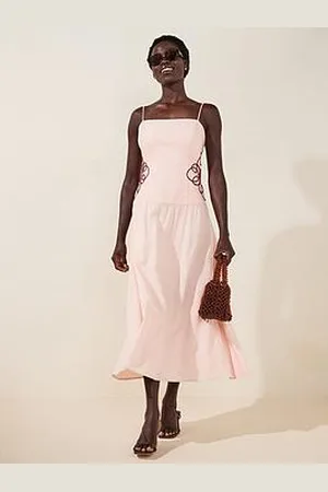 Forever New Arabelle Applique Linen Midi Dress