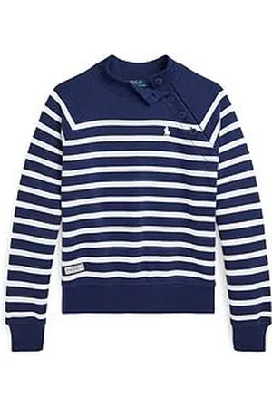 Ralph Lauren Girls Stripe Button Sweatshirt