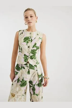 River Island Floral High Neck Fitted Top