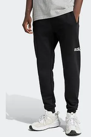 adidas Mens Essentials Linear Fleece Joggers Cuffed - Black