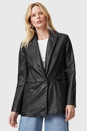 AllSaints Deri Single Breasted Leather Blazer