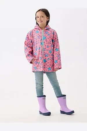 Hatley Girls Watercolour Doodles Zip Up Rain Jacket