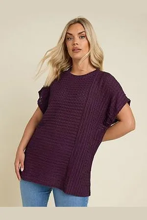 Yours Curve Textured Short Sleeve Top