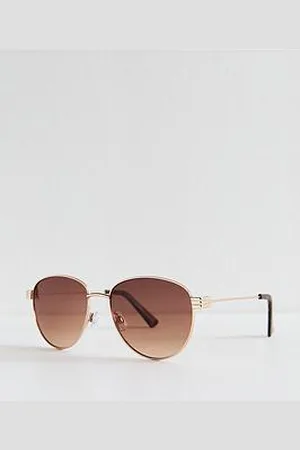 New Look Tone Metal Oversized Round Sunglasses