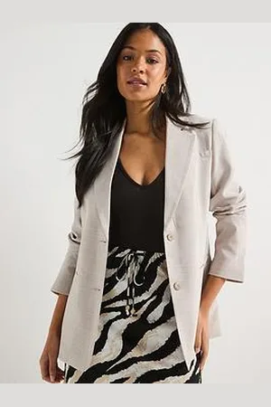 VERO MODA Cassidy Long Sleeve Loose Blazer - Cream