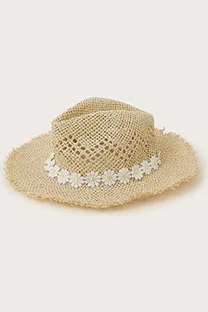 Monsoon Girls Daisy Chain Floppy Straw Hat