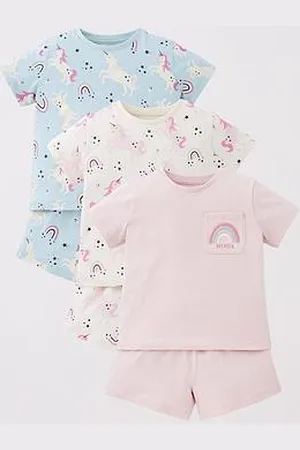 Very Girls 3 Pack Unicorn Shortie Pyjama Sets