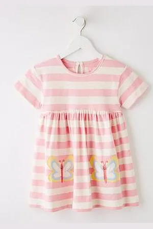 Very Girls Stripe Butterfly Applique Jersey Dress