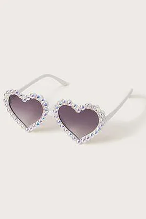 Monsoon Girls Rhinestone Heart Sunglasses