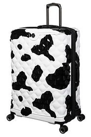 IT Luggage Sheen Moo Cow Black/White Large Suitcase With Tsa Lock