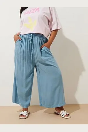 Yours Curve Chambray Pull On Culotte