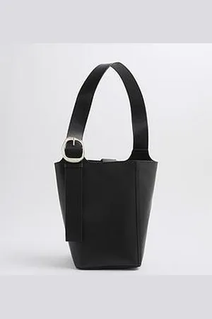 River Island Premium Large Leather Bucket Bag