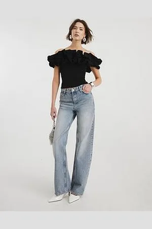 River Island Ruffle Bardot Top