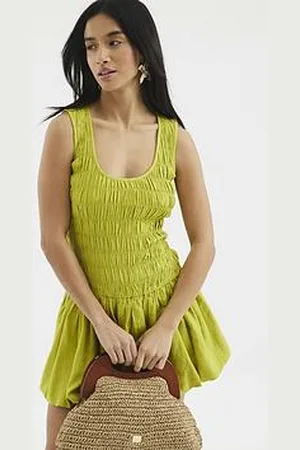 River Island Petite Bubble Hem Shirred Mini Dress