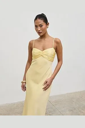 Pretty Lavish Joely Contrast Midaxi Dress - Lemon