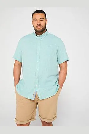 D555 Linen Mix Short Sleeve Pocket Detail Shirt