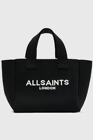 AllSaints Izzy Logo Print Knitted Mini Tote Bag