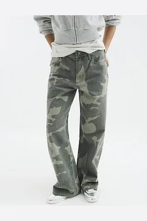 River Island Petite Relaxed Straight Camo Jeans
