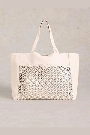 White Stuff Layla Lasercut Leather Tote