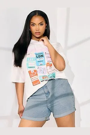 Yours Curve Elastic Waist Denim Short
