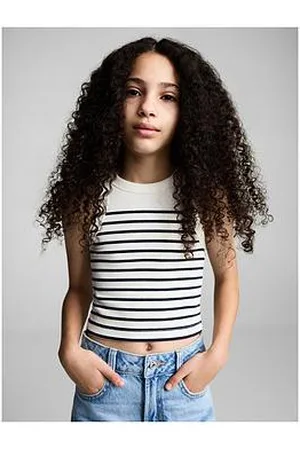 MANGO Girls Stripe Rib Vest Top