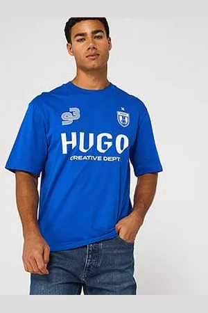 HUGO BOSS Blue Nebulop Football Jersey T-Shirt - Blue