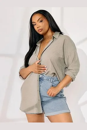 Yours Curve Turn Hem Mom Denim Short