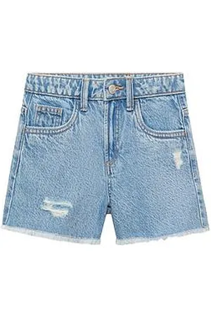 MANGO Girls Distressed Denim Shorts