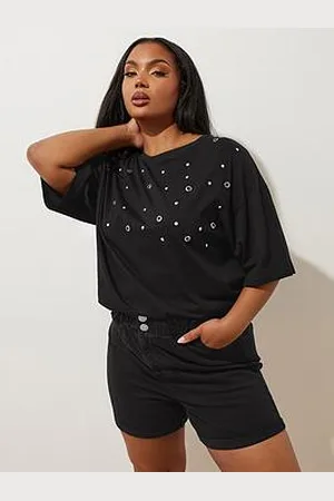 Yours Curve Elastic Waist Denim Short