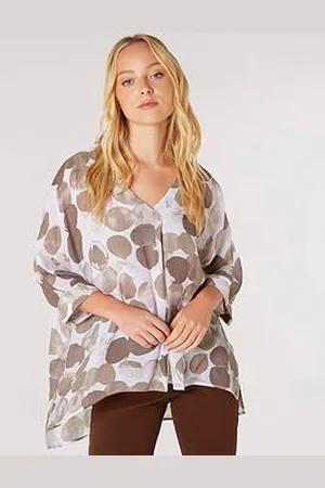 Apricot Potato Paint Print Pleat Top