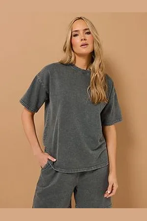 Long Tall Sally Tall Acid Wash Short Sleeve Sweat