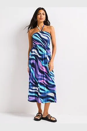 Very Halter Shirred Bandeau Midaxi Dress