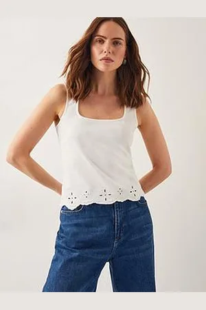 Monsoon Cara Cutwork Cami Top - Ivory