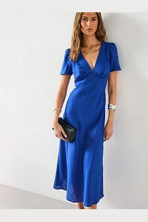 MANGO Floral Linen-Blend Dress
